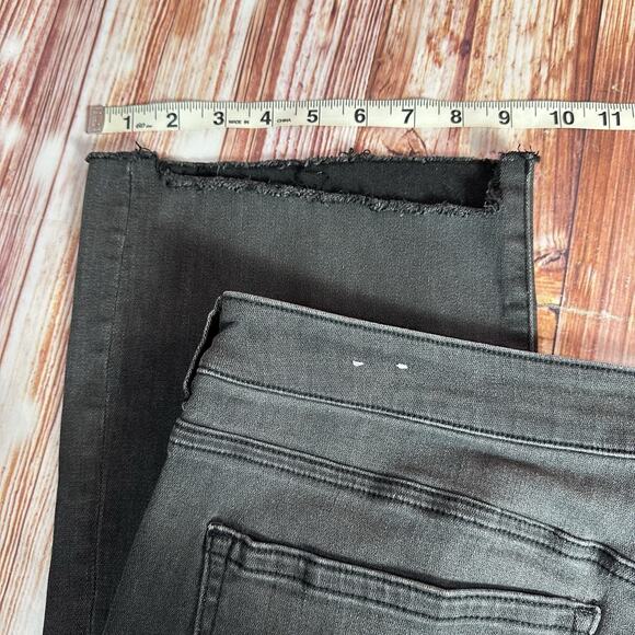 American Eagle HI RISE CROP FLARE Size 20 Short Black Jeans Denim Pants 37x23 - Picture 7 of 11